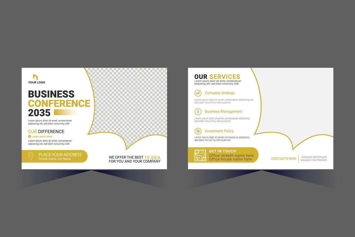 Corporate Business Postcard Template Design, vector