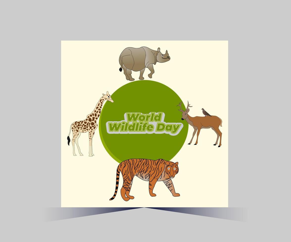 world wildlife day vector illustration