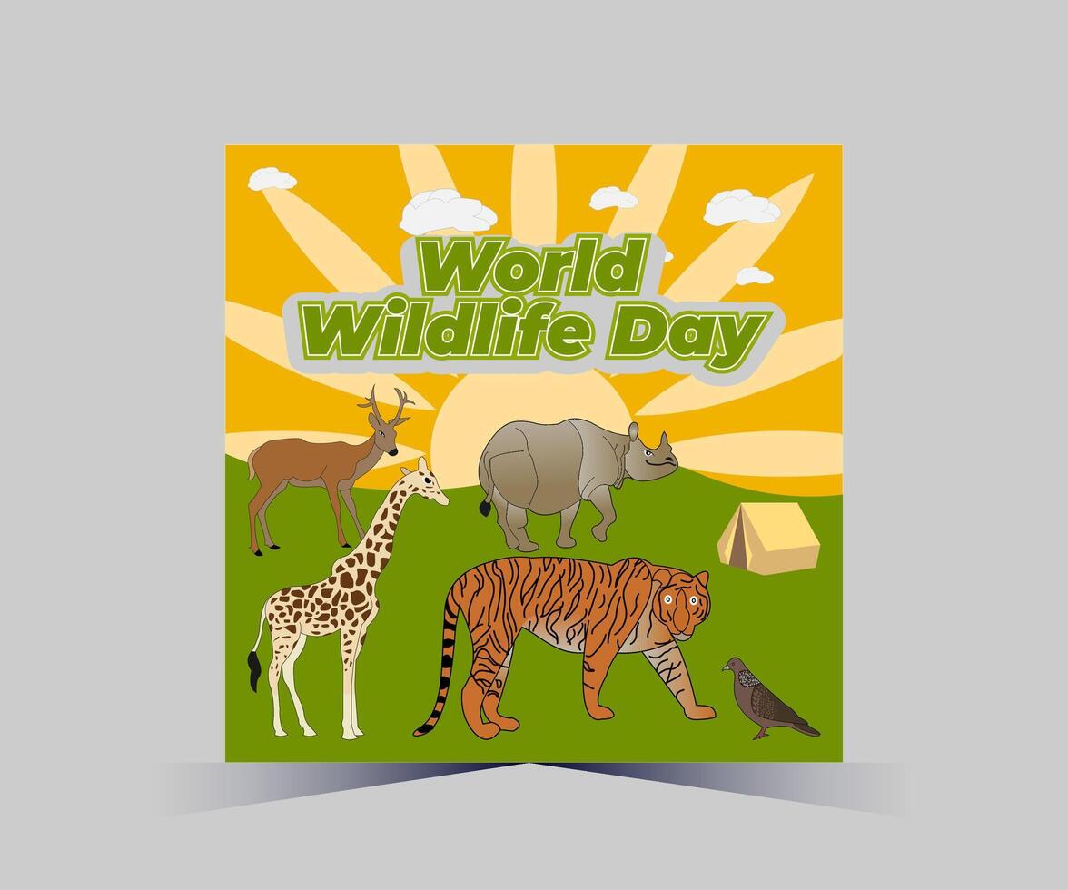 world wildlife day vector illustration