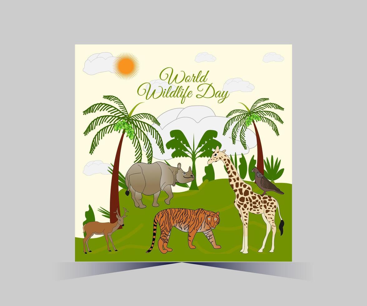 world wildlife day vector illustration
