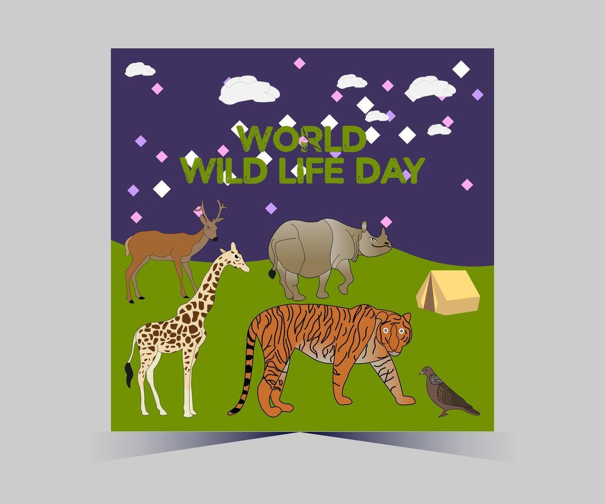 world wildlife day vector illustration