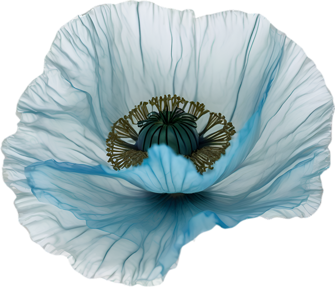 AI generated Poppy flower. Close-up of cute poppy flower. png