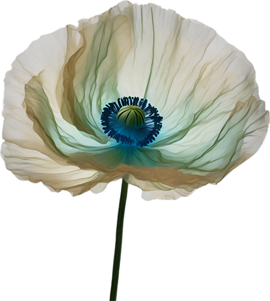 AI generated Poppy flower. Close-up of cute poppy flower. png