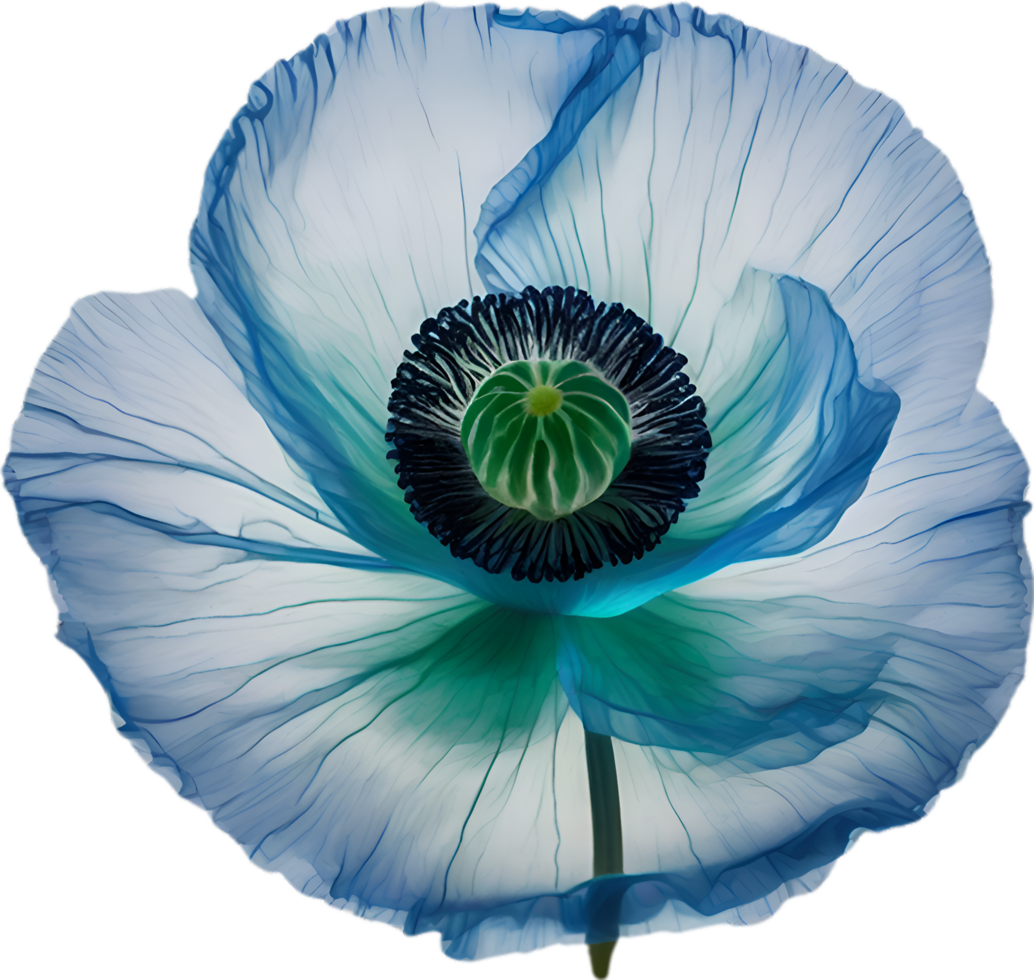 AI generated Poppy flower. Close-up of cute poppy flower. png