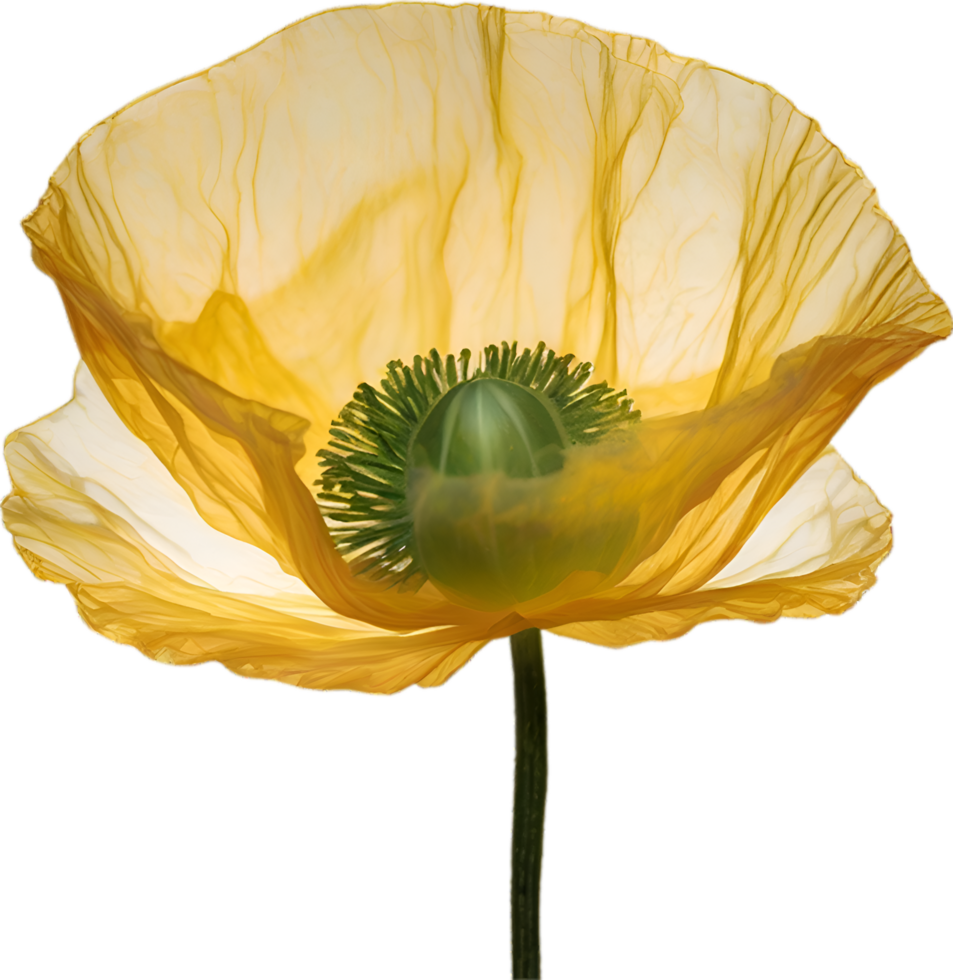 AI generated Poppy flower. Close-up of cute poppy flower. png