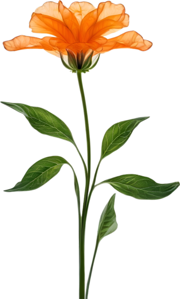 AI generated Orange color flower, Close-up glowing translucent orange color flower. png