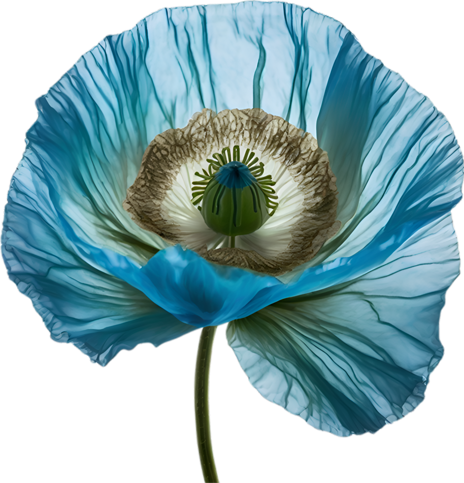 AI generated Poppy flower. Close-up of cute poppy flower. png
