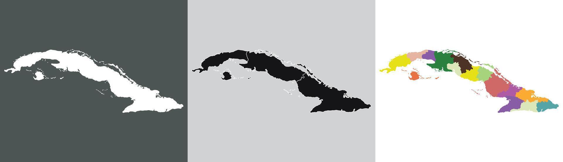 Cuba map. Map of Cuba in set vector