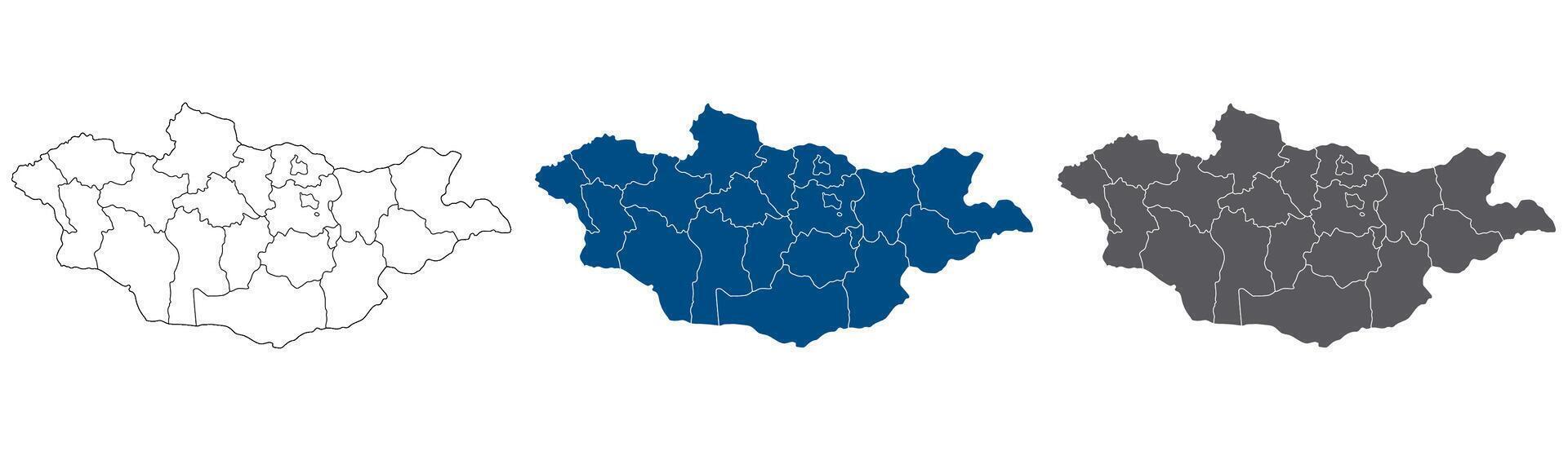 Mongolia map. Map of Mongolia in set vector