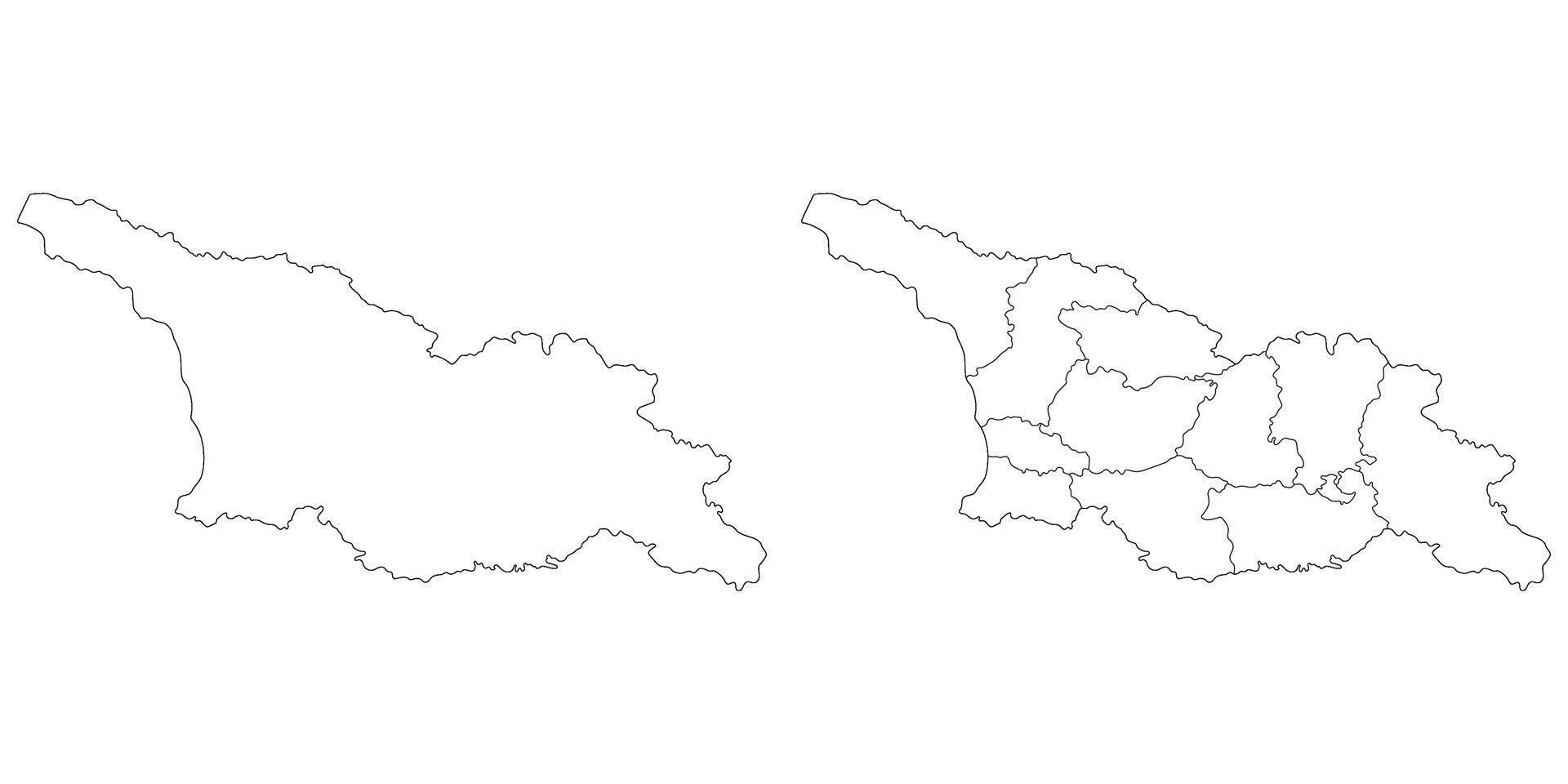 Georgia mapa. mapa de Georgia en blanco conjunto vector