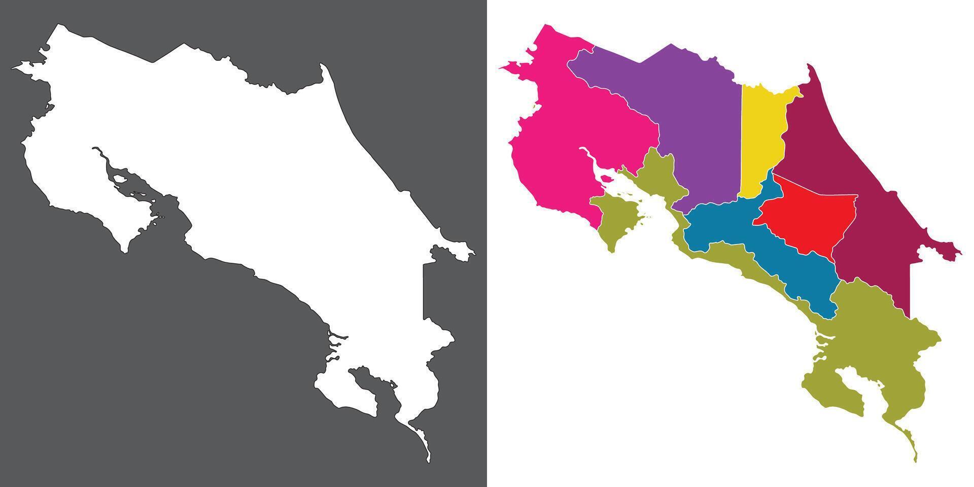 Costa Rica map. Map of Costa Rica in set vector