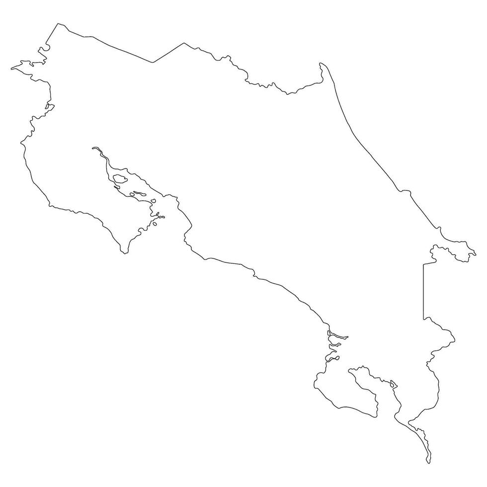 Costa Rica map. Map of Costa Rica in white color vector
