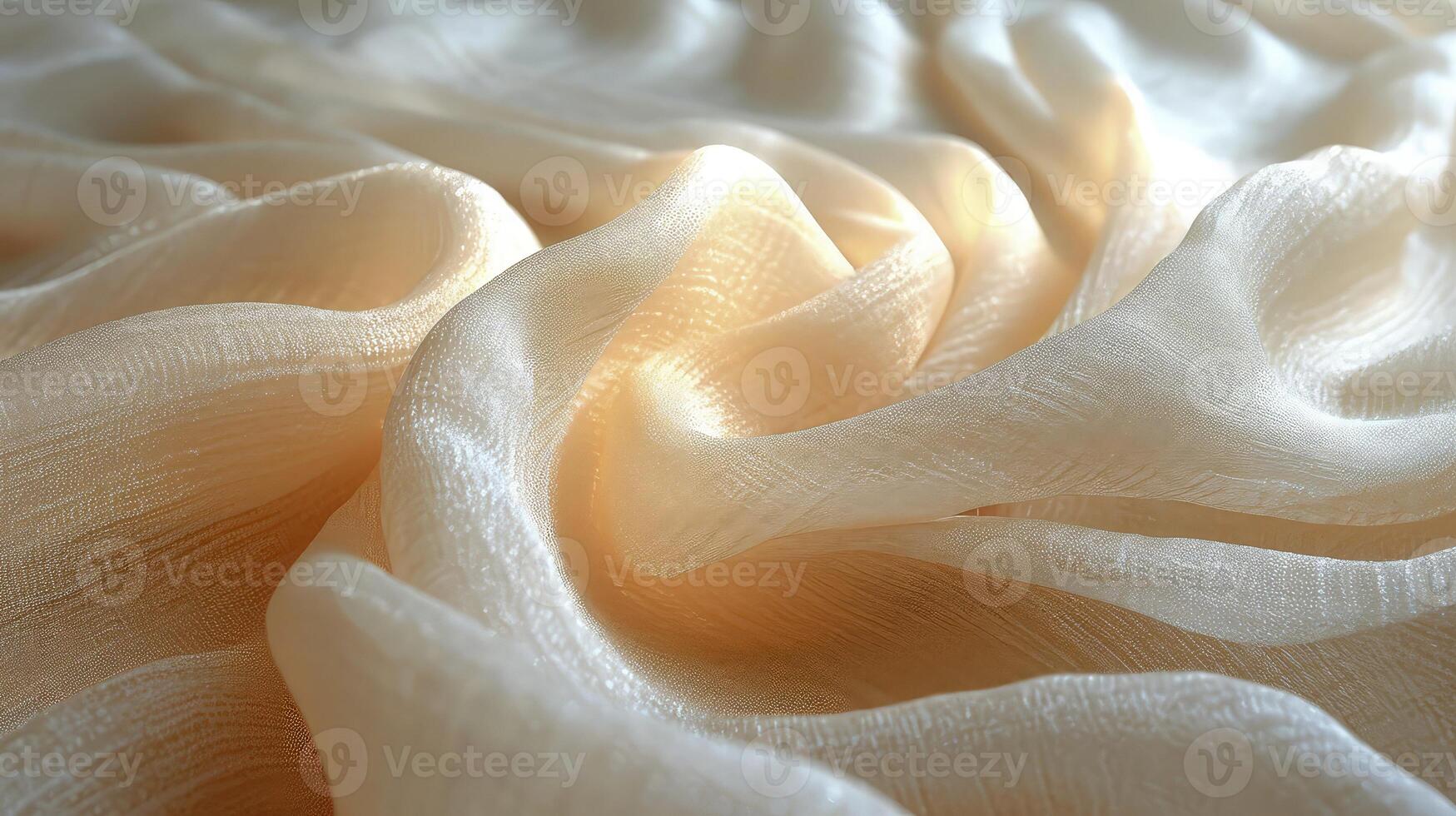 AI generated Warm toned soft silk fabric wavy background. The luxurious fabric texture is very realistic and detailed. photo