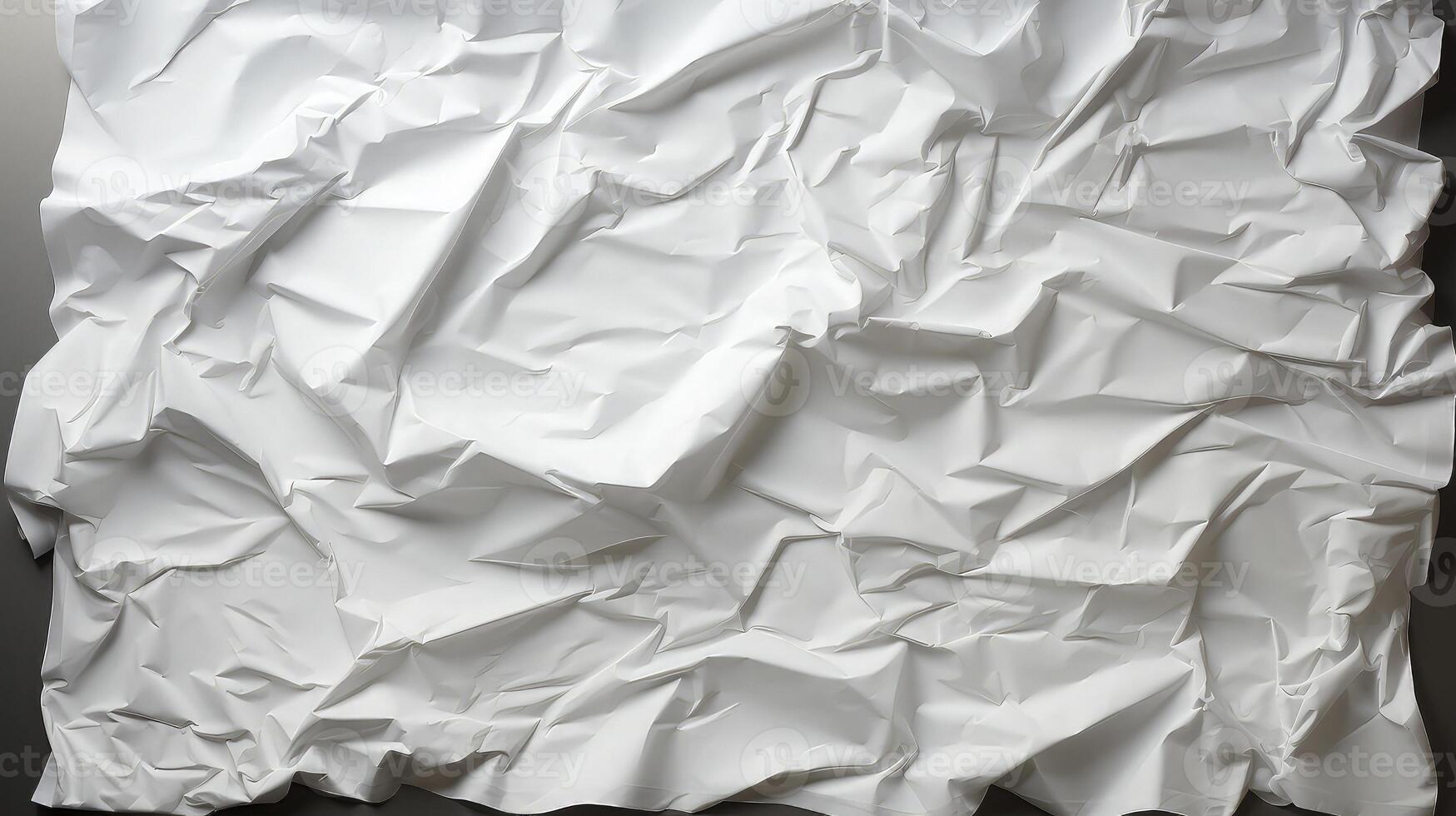AI generated Glued white paper background. Crumpled texture background. photo