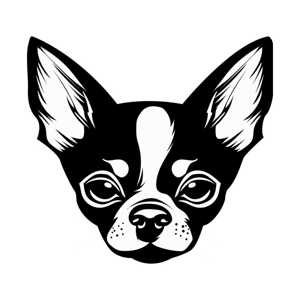 Chihuahua dog Face Vector Illustration