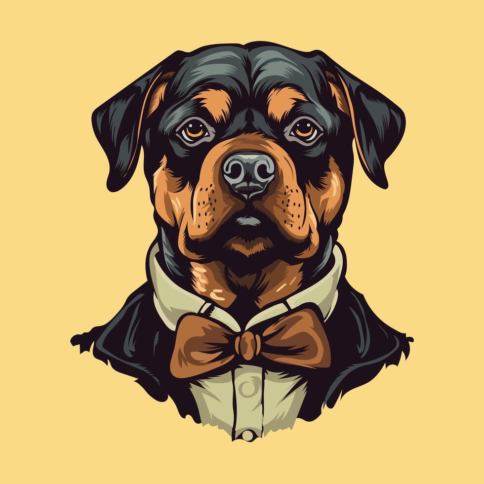 Rottweiler perro vector ilustración