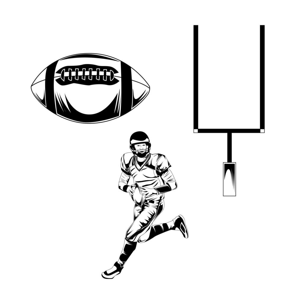 American football Set Stock Vector