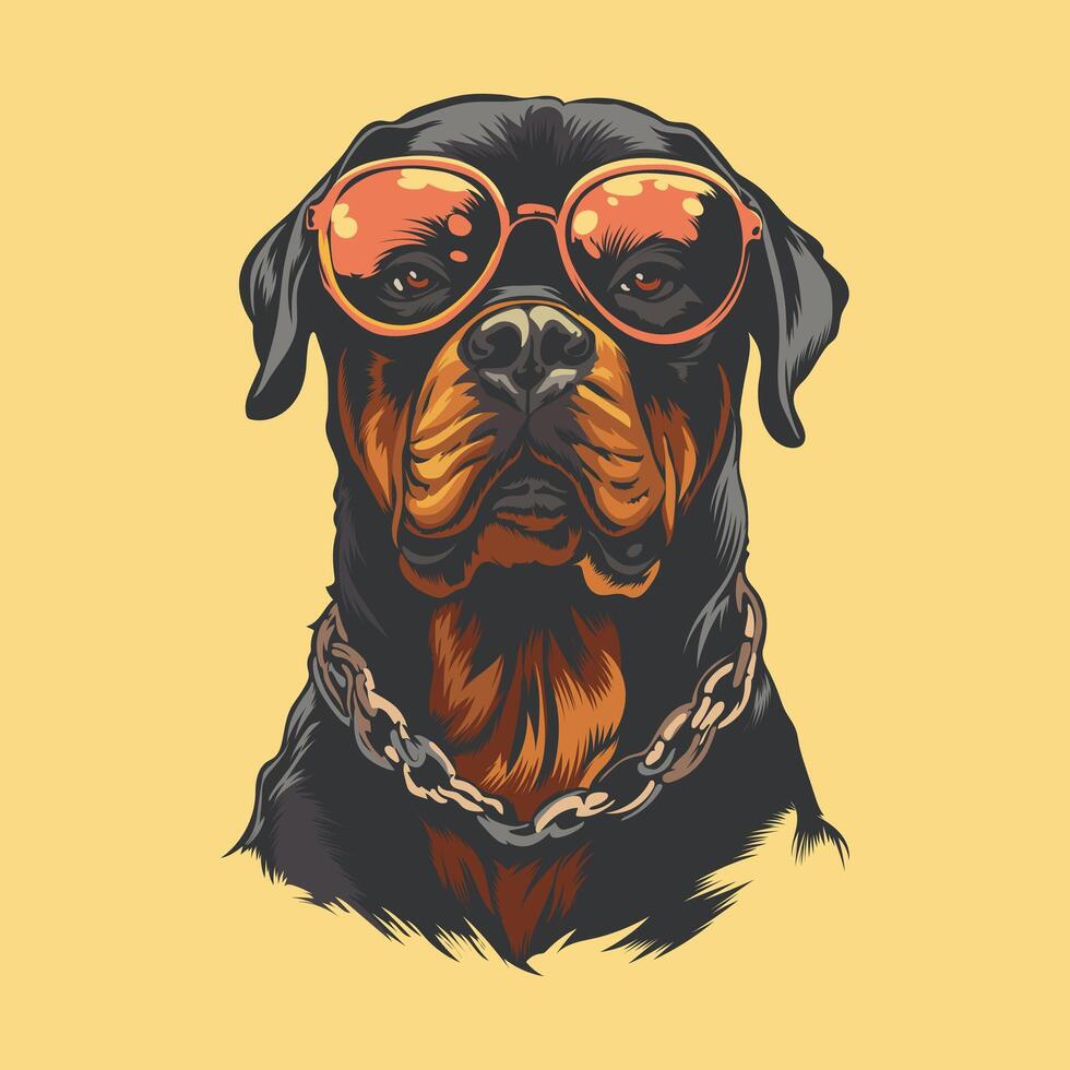 Rottweiler Dog Vector Illustration