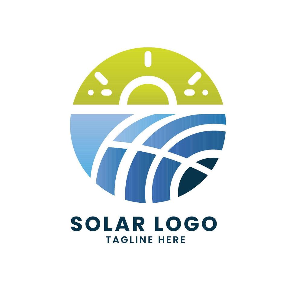 Solar energy panel electric solar logo design vector
