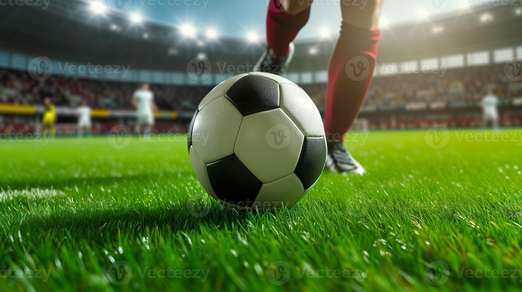 AI generated Soccer Player Dynamic Kick in Football World Championship photo