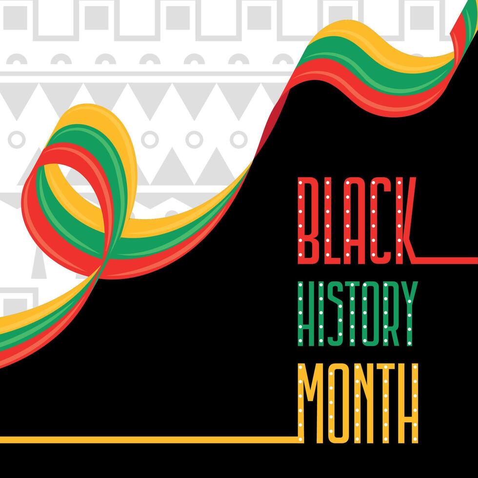 Black history month background with waving flag Vector