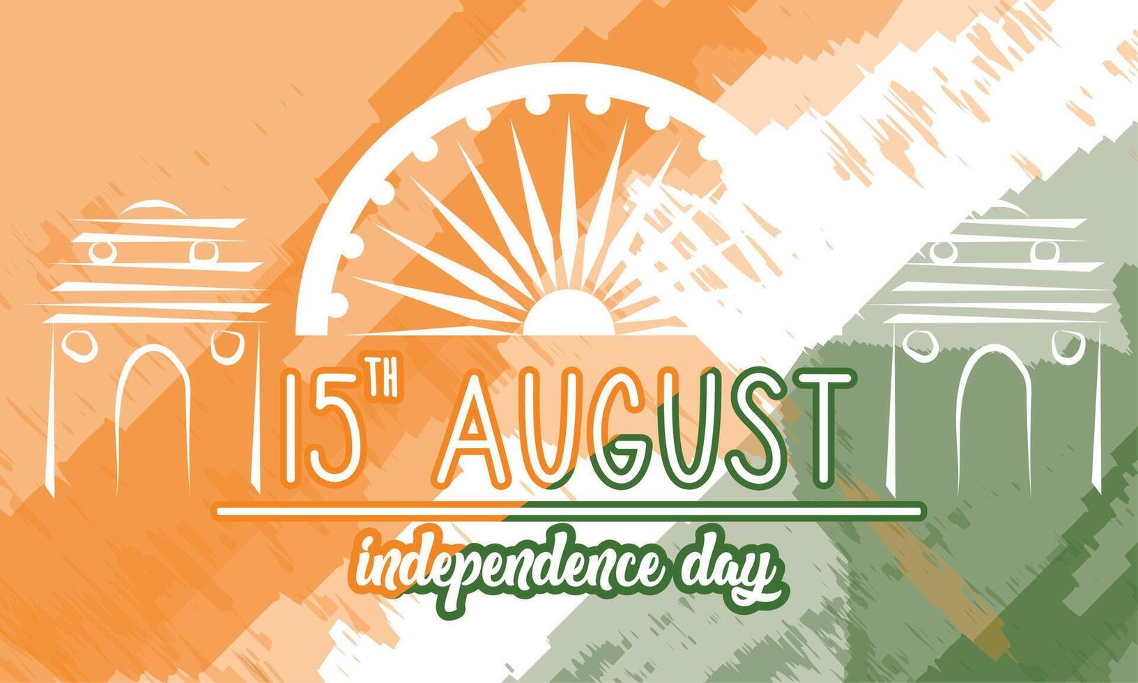 Colored happy india independence day poster vector