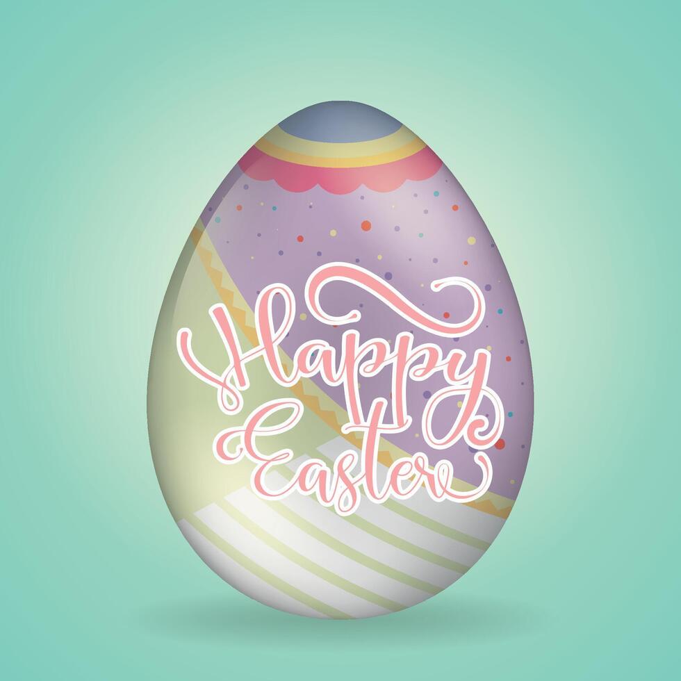 Happy easter card. Decorated easter egg - Vector