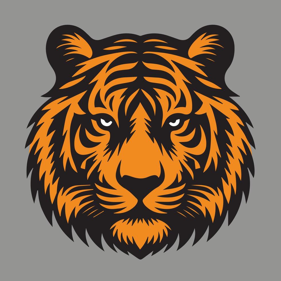 Brave Tiger Face Vintage Design vector