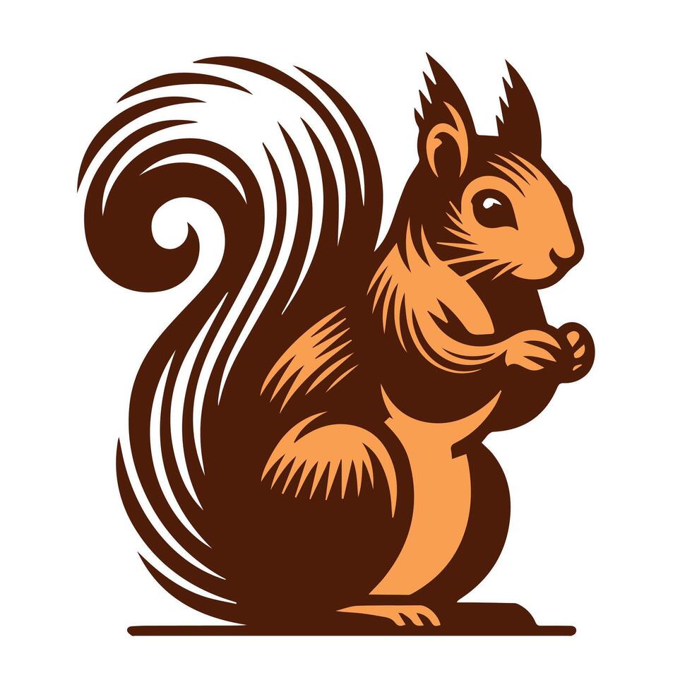 Cute squirrel cartoon vector Vintage t sahirt Design