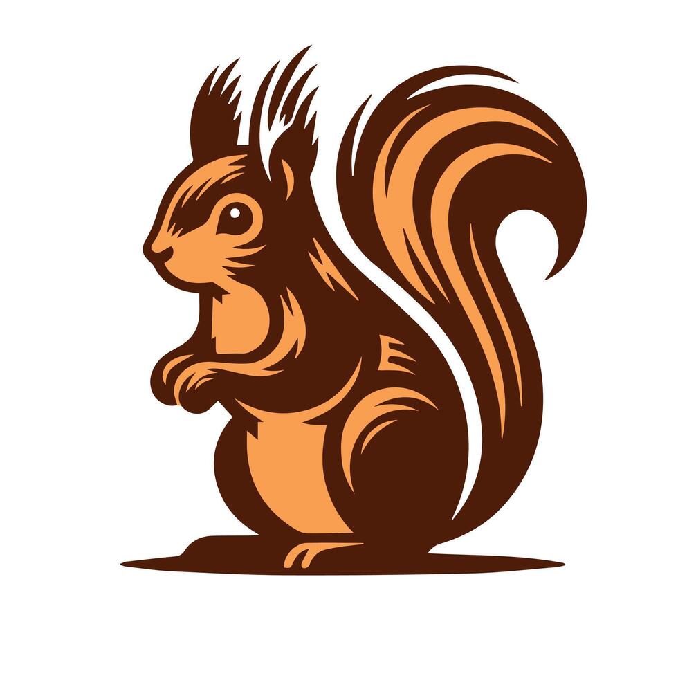 Cute squirrel cartoon vector Vintage t sahirt Design