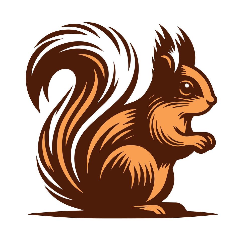 Cute squirrel cartoon vector Vintage t sahirt Design
