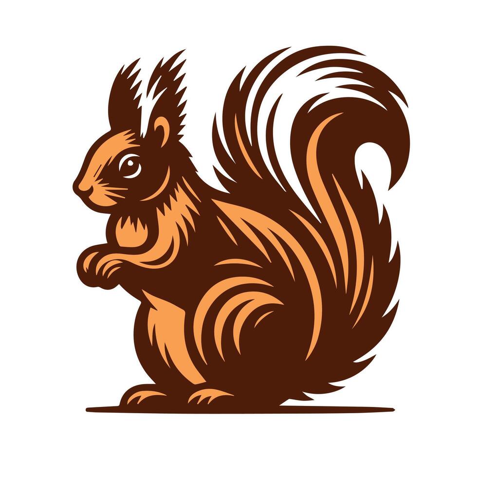 Cute squirrel cartoon vector Vintage t sahirt Design