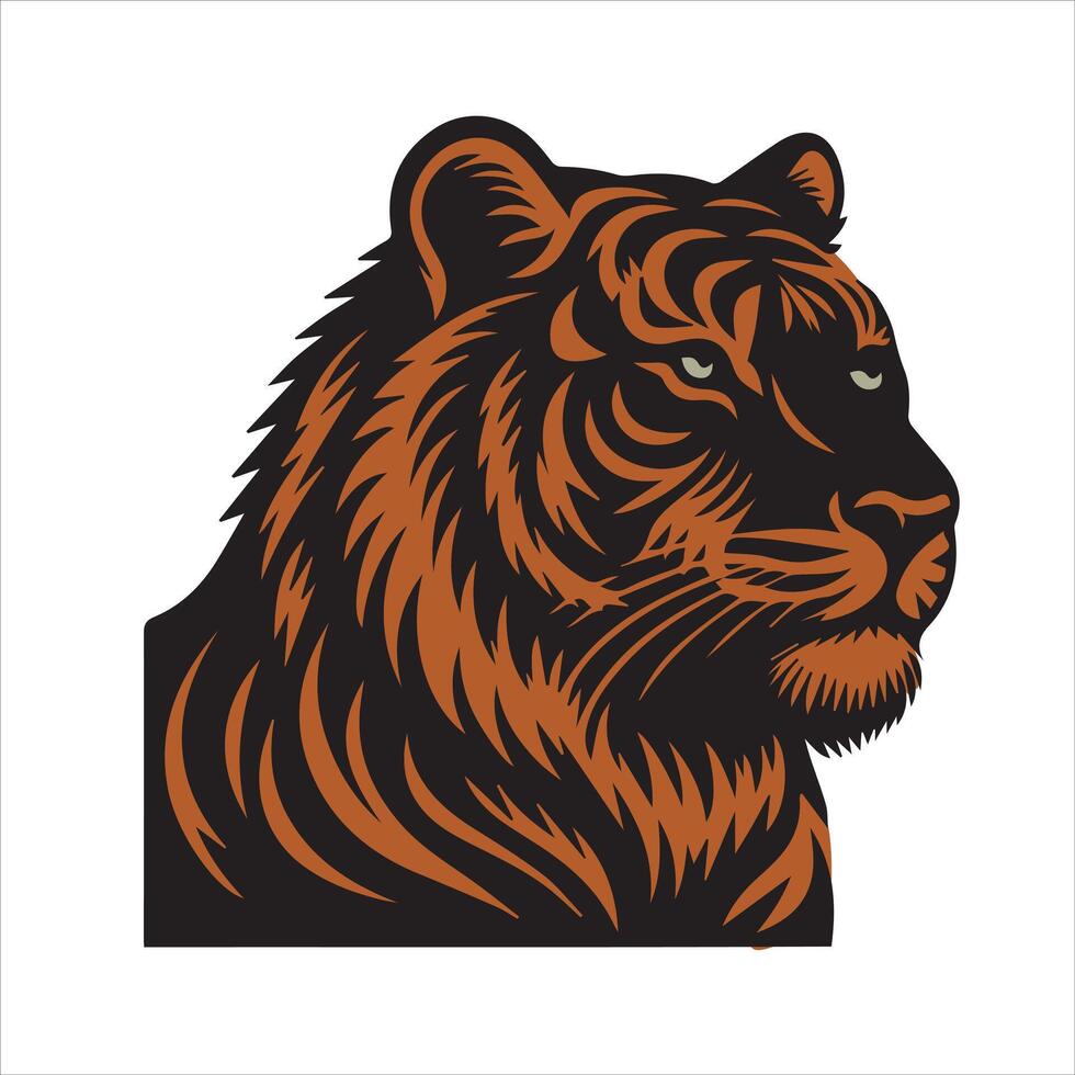 Tigre cabeza vector ilustración logo Tigre t camisa diseño