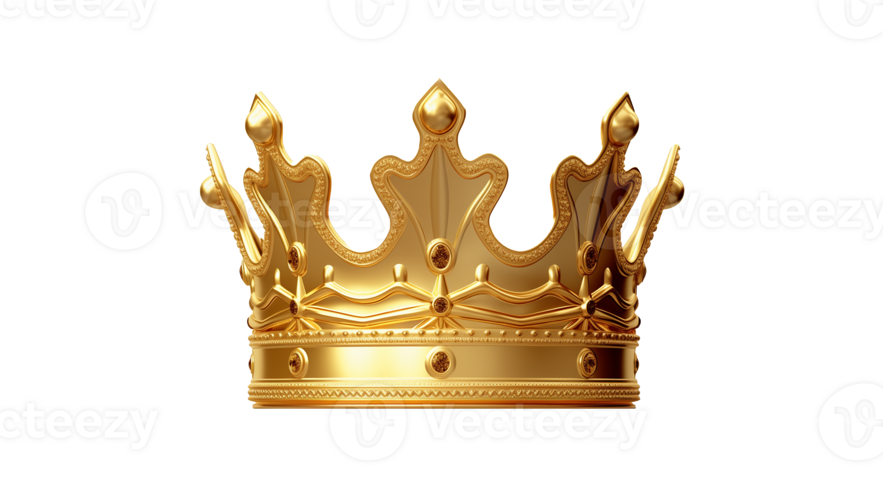 AI generated Golden crown cut out. Gold crown on transparent background png