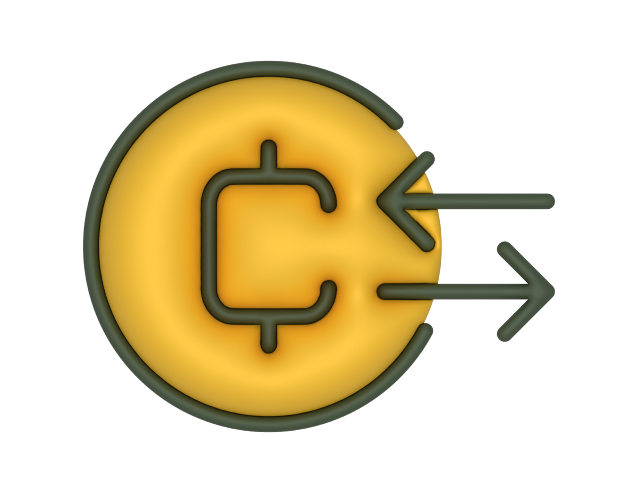 a 3d Cryptocurrency Coin Exchange on a transparent background png