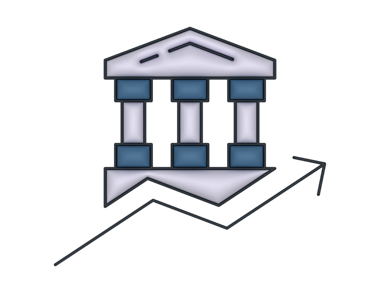 a 3d Bank on a transparent background png
