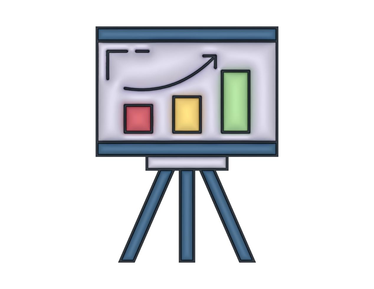 a 3d Chart on a transparent background png