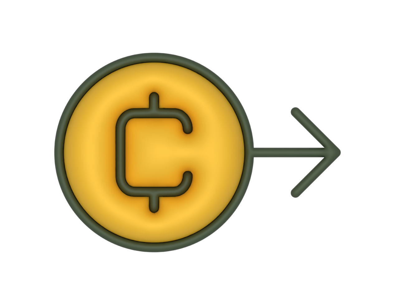 a 3d cryptocurrency coin on a transparent background png