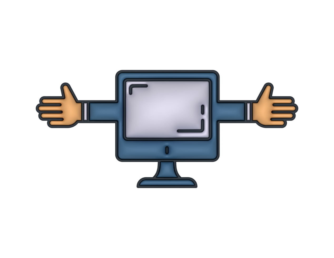 a 3d Computer on a transparent background png