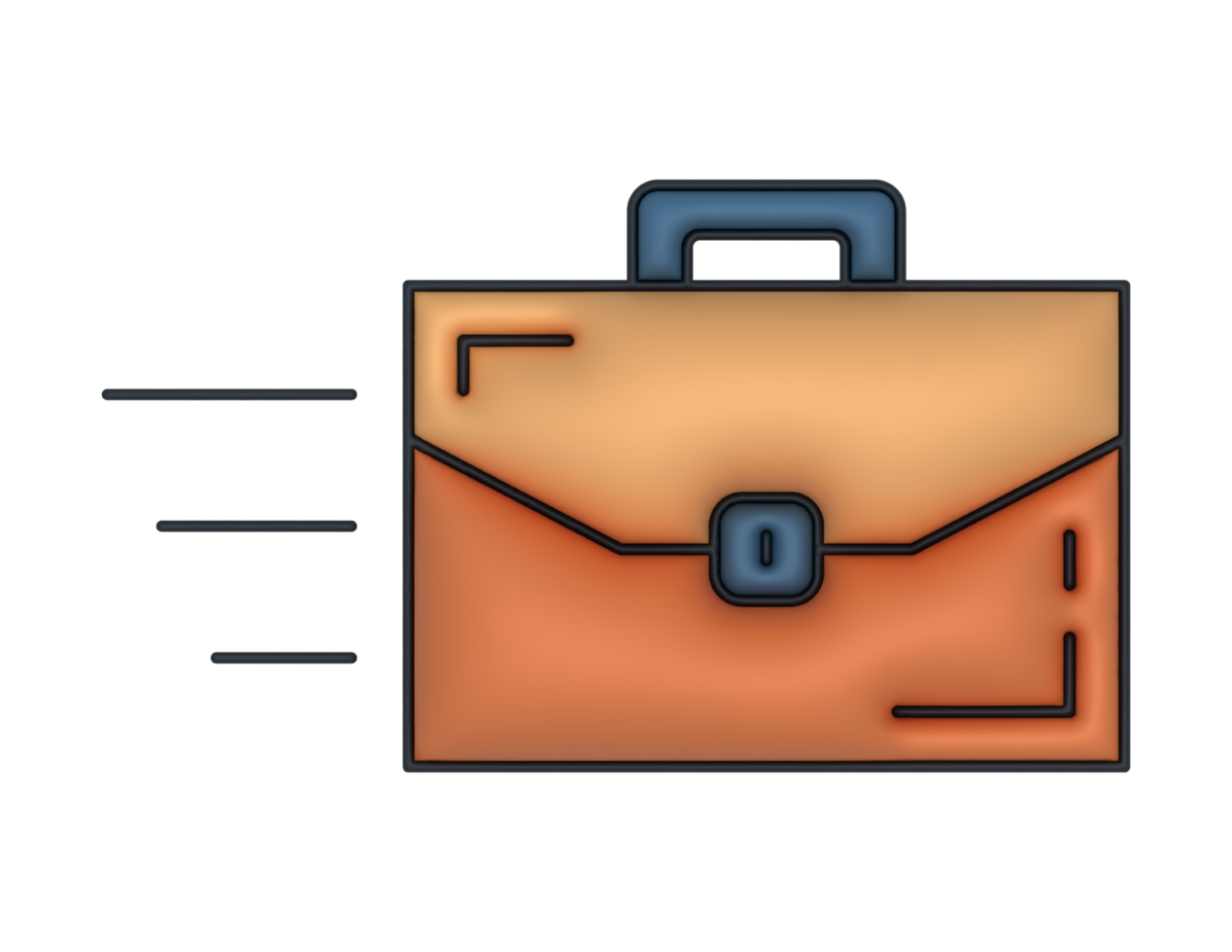 a 3d Briefcase on a transparent background png
