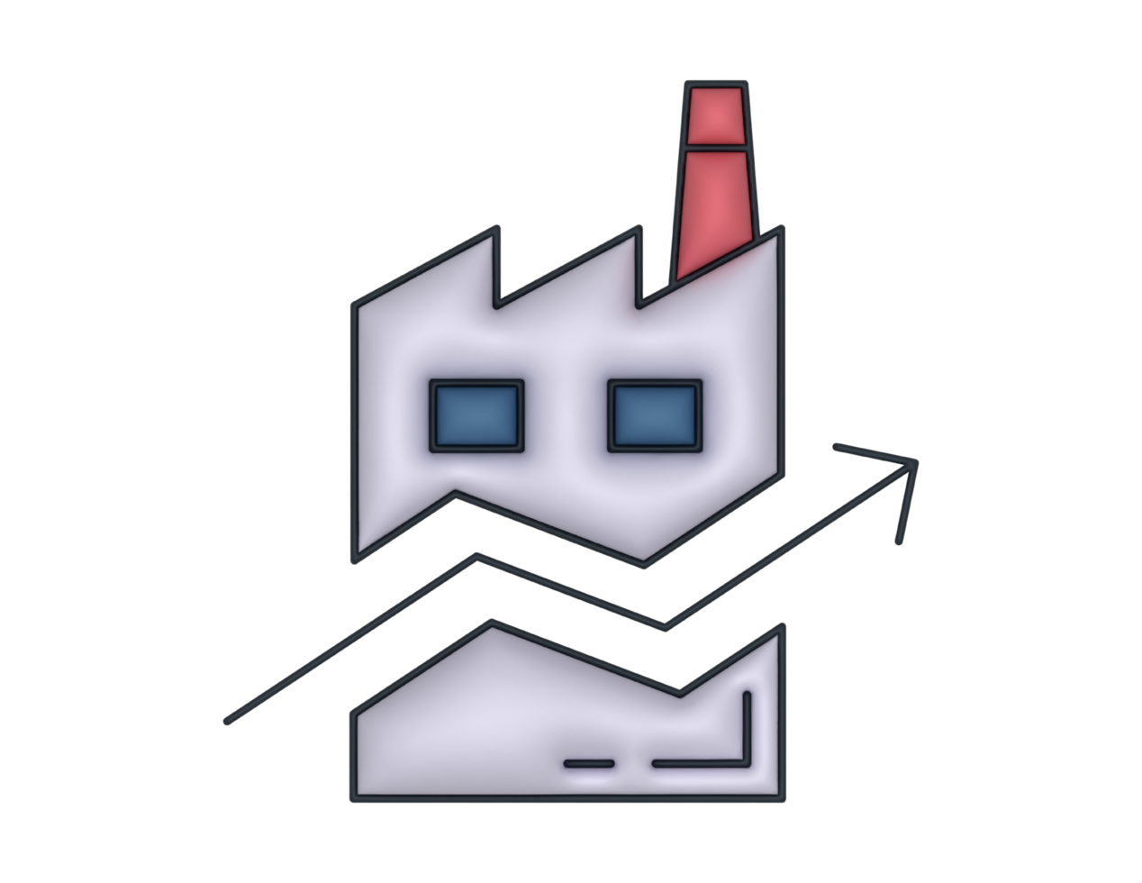 a 3d Factory on a transparent background png