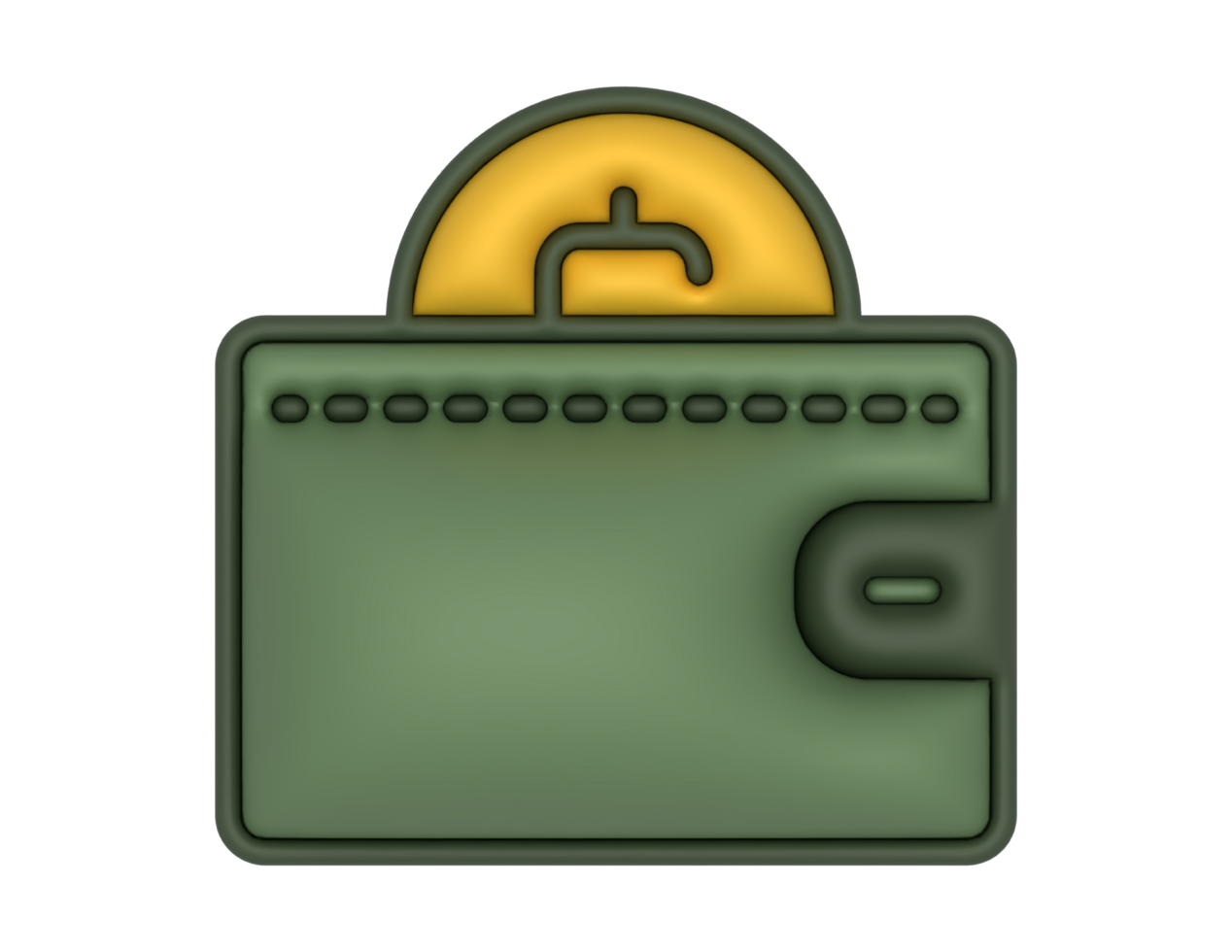 a 3d Cryptocurrency Wallet And Coin on a transparent background png