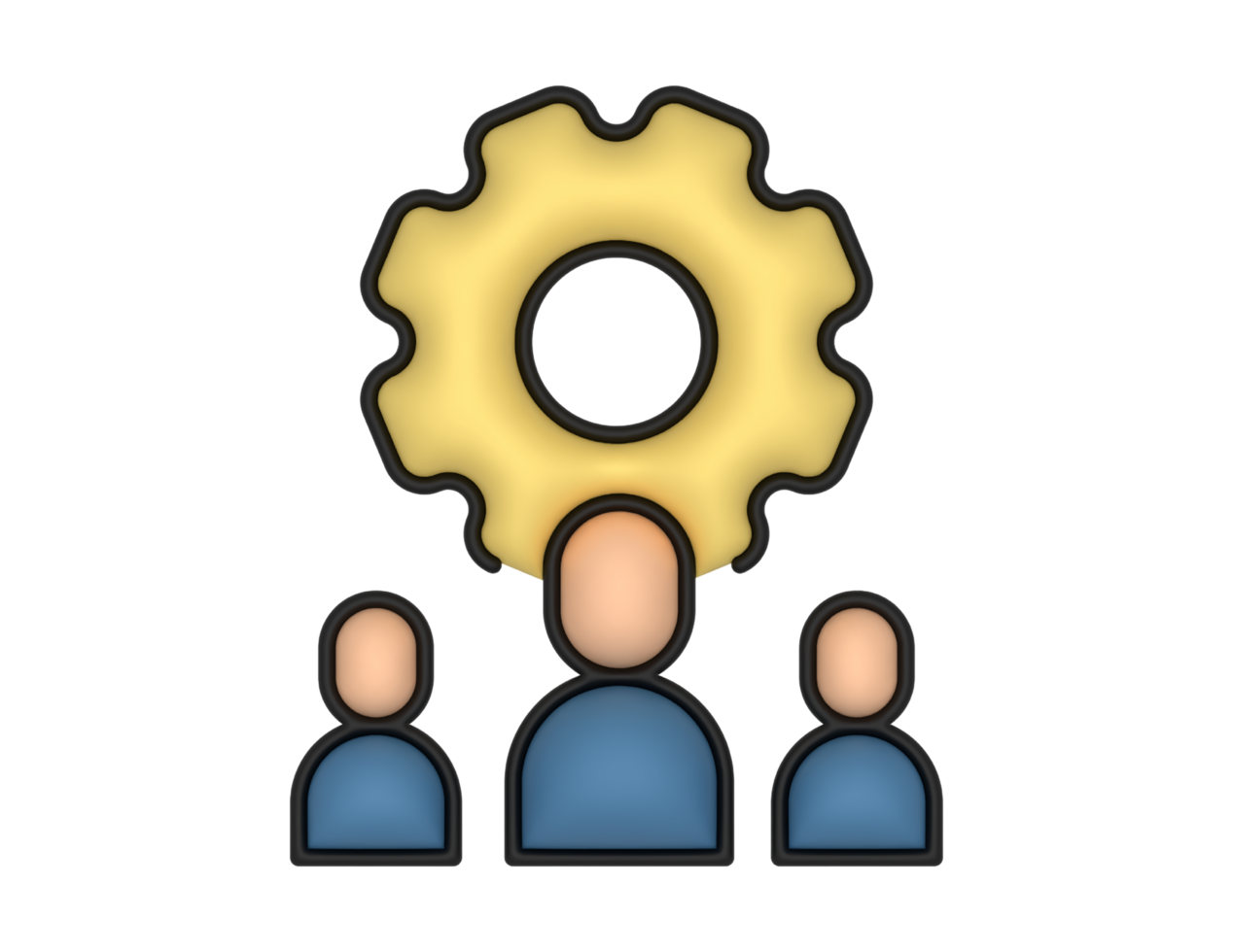 a 3d Team Management on a transparent background png