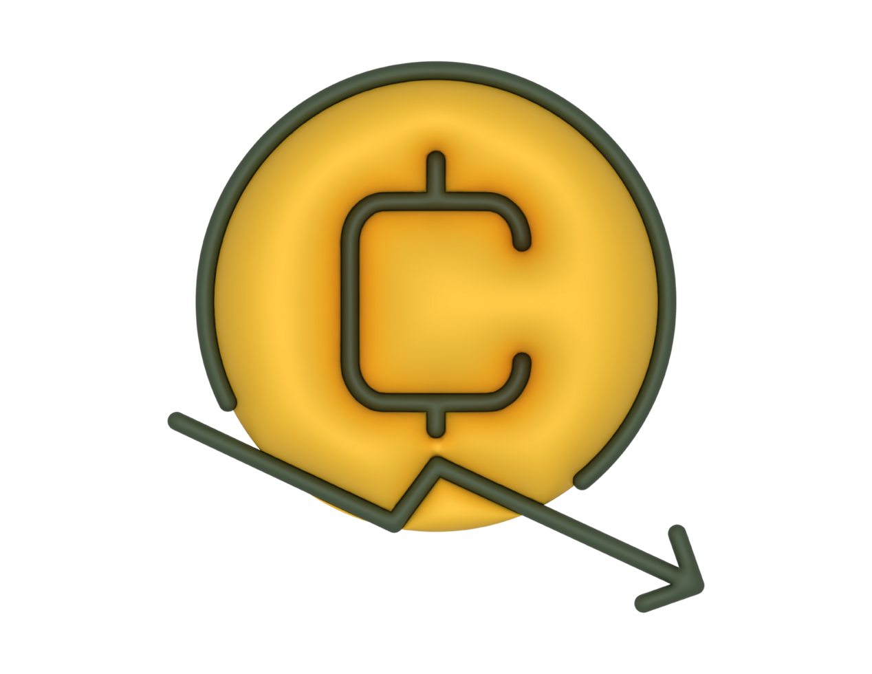 a 3d Cryptocurrency Coin Stats on a transparent background png