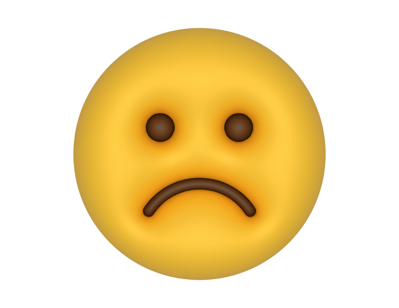 a 3d Sad Face Emoji 2 on a transparent background png