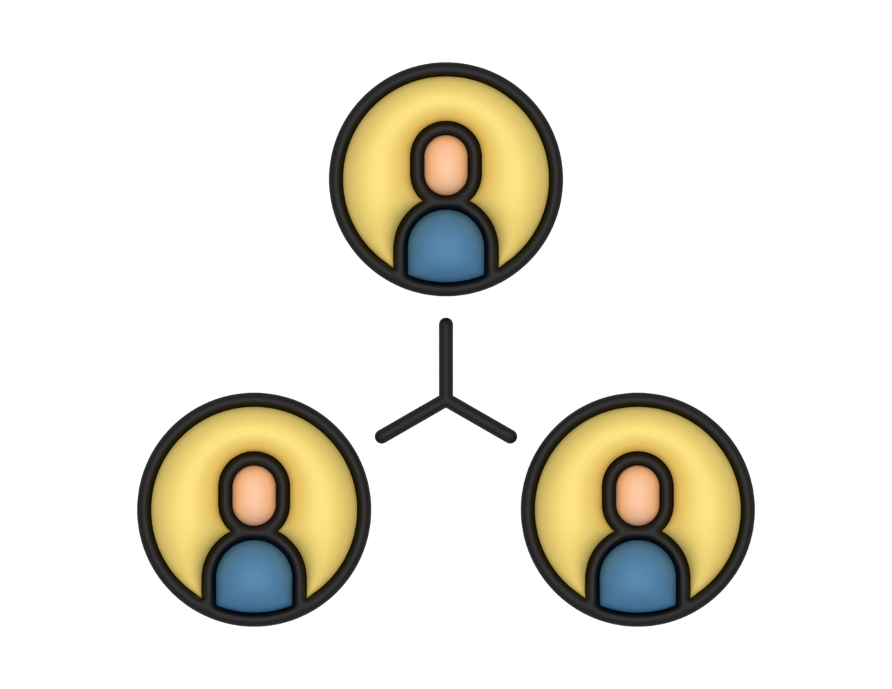 uma 3d equipe gestão em uma transparente fundo png