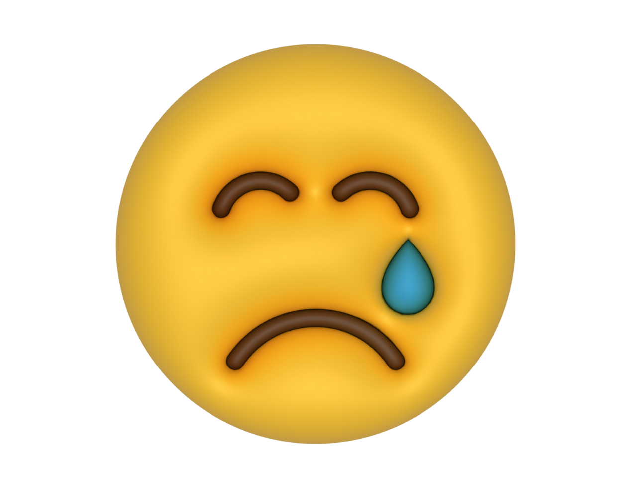 a 3d Crying Emoji on a transparent background png