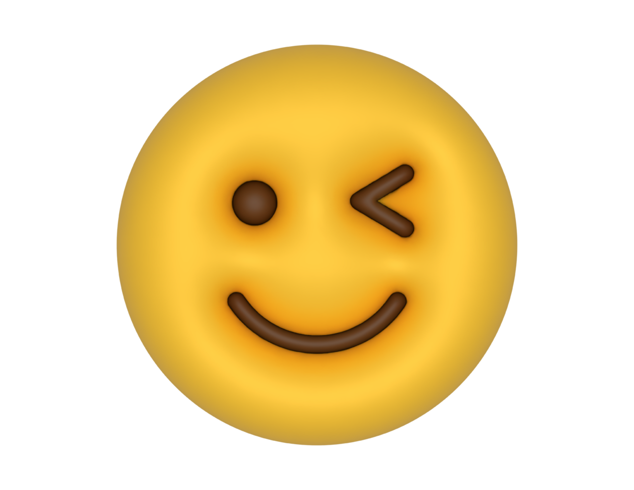 a 3d Wink Emoji on a transparent background png