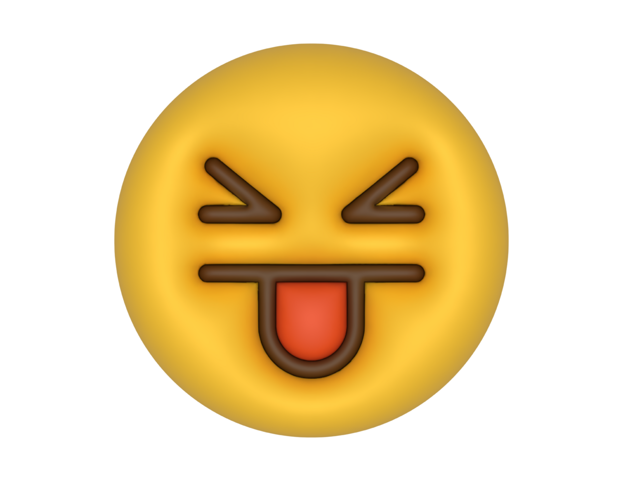 a 3d Tongue Out Emoji on a transparent background png
