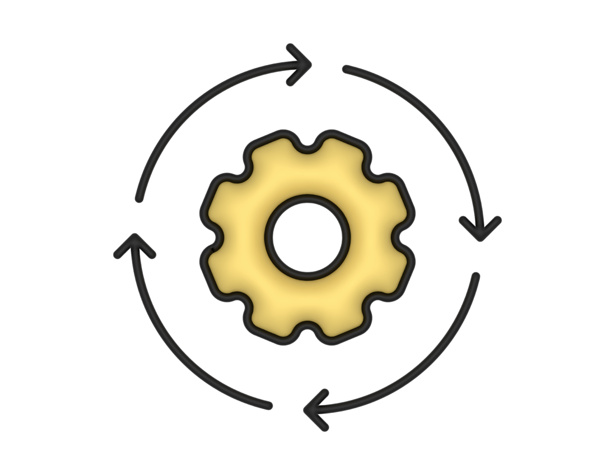 a 3d gear on a transparent background png